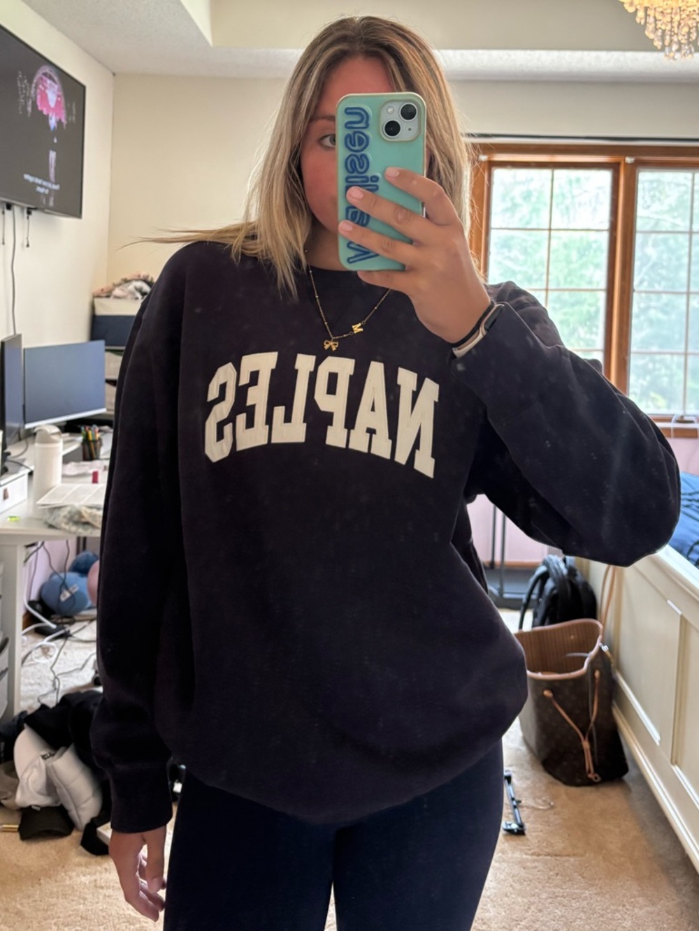 Brandy Melville Naples Navy Crewneck